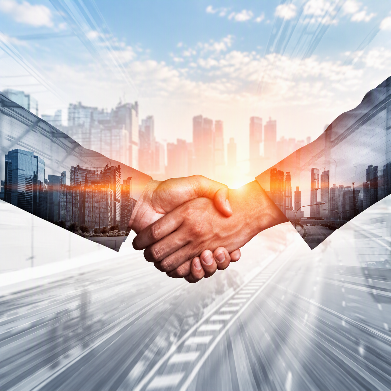 Handshake representing city and state commitment