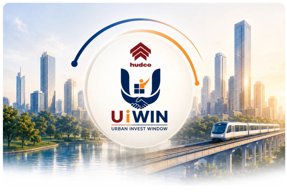 UiWIN emblem over a modern urban skyline and metro corridor