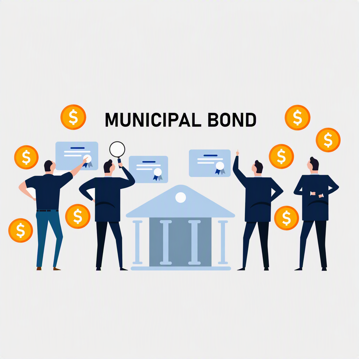 Municipal bond financing illustration with a financial institution